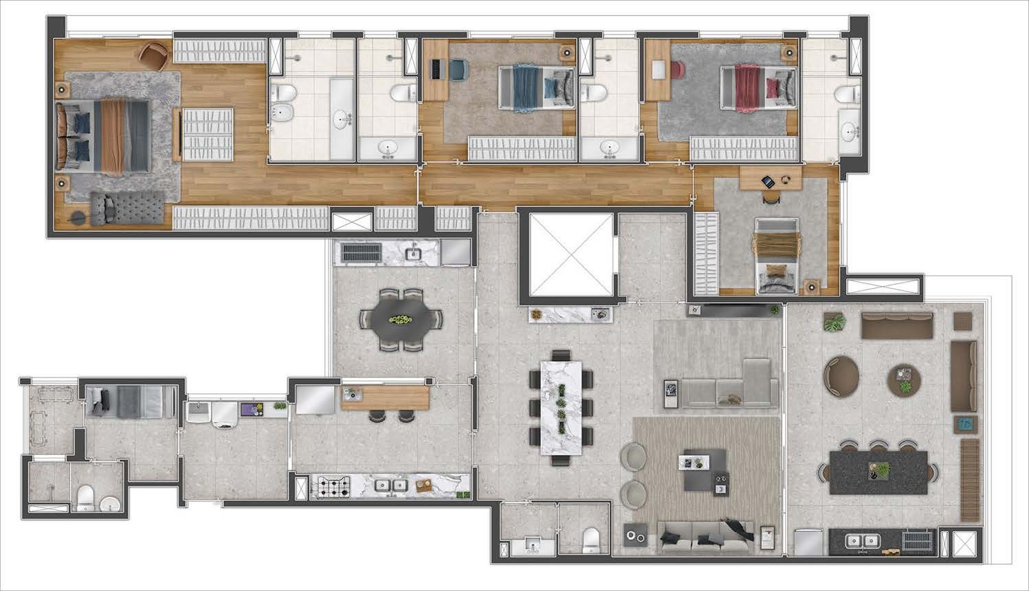 Planta 01 - 4 dorm 234m²