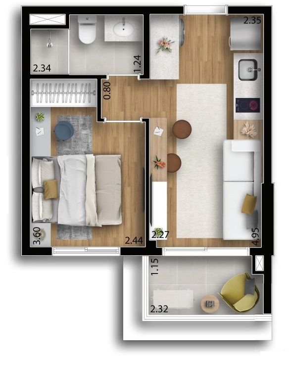 Apartamento, 1 quarto, 25 m² - Foto 10