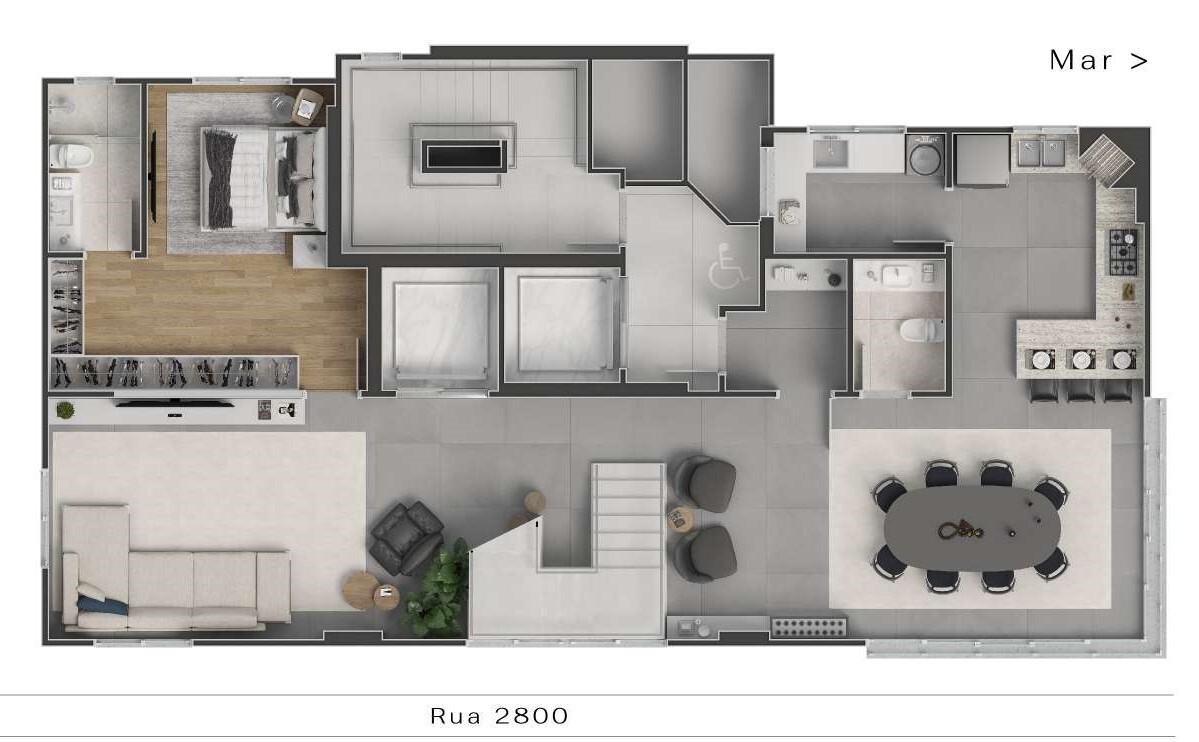 Planta 04 - 5 dorm 228,12m² - duplex - inferior
