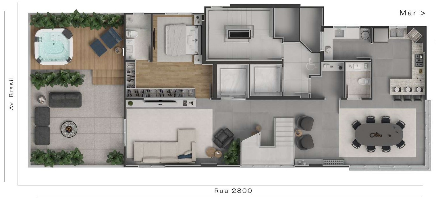 Planta 09 - 5 dorm 274,98m² - duplex - inferior