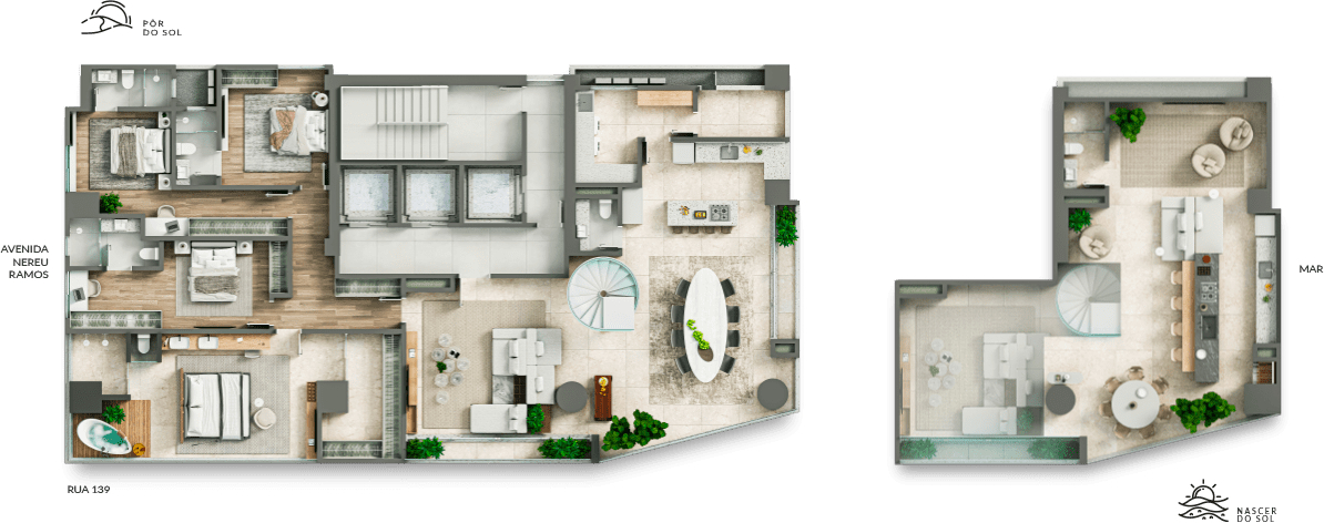 Planta 02 - 4 dorm 325m² - duplex