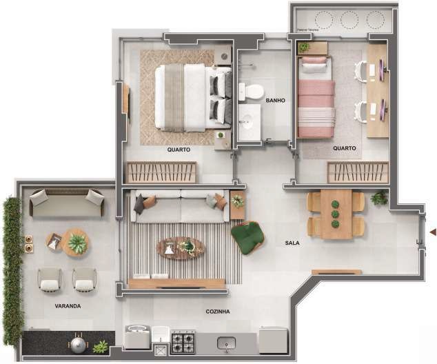 Planta 11 - 2 dorm 65,88m²