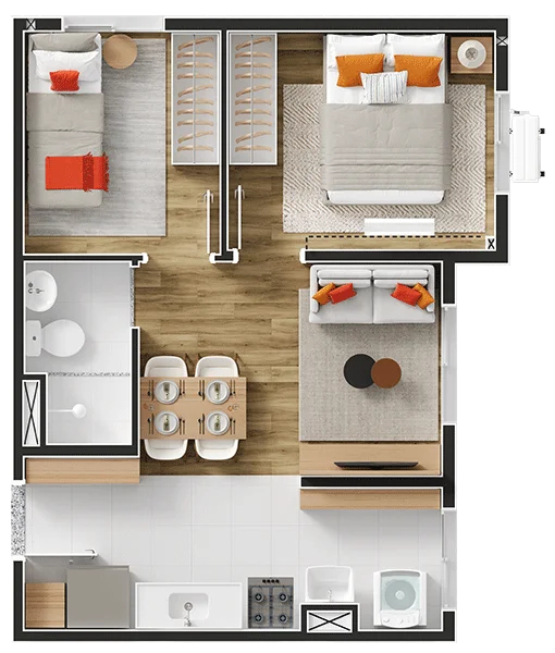 Planta 06 - 2 dorm 36,12m²