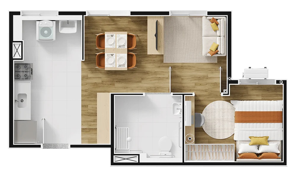 Planta 07 - 1 dorm 36,18m²