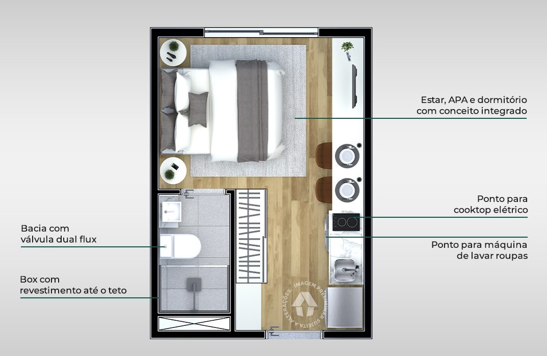 Cobertura, 1 quarto, 55 m² - Foto 8