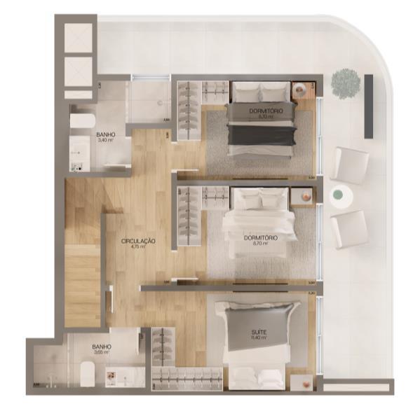 Planta 06 - 3 dorm 135m² - duplex - superior