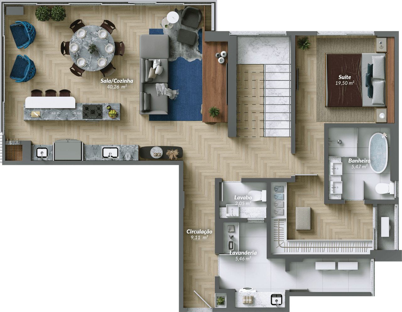 Planta 09 - 3 dorm 157m² - duplex - inferior
