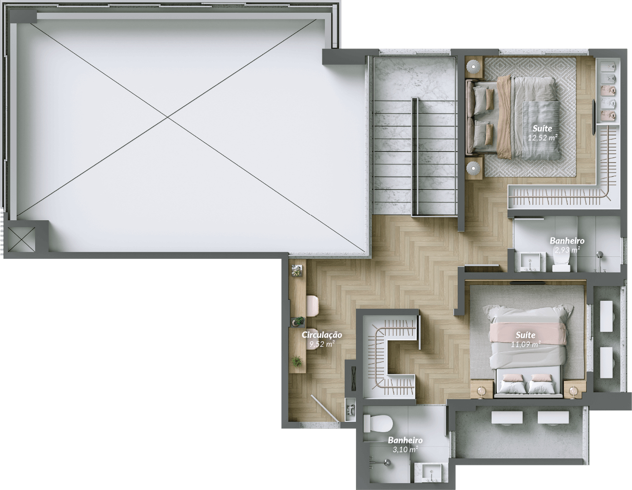 Planta 10 - 3 dorm 157m² - duplex - superior