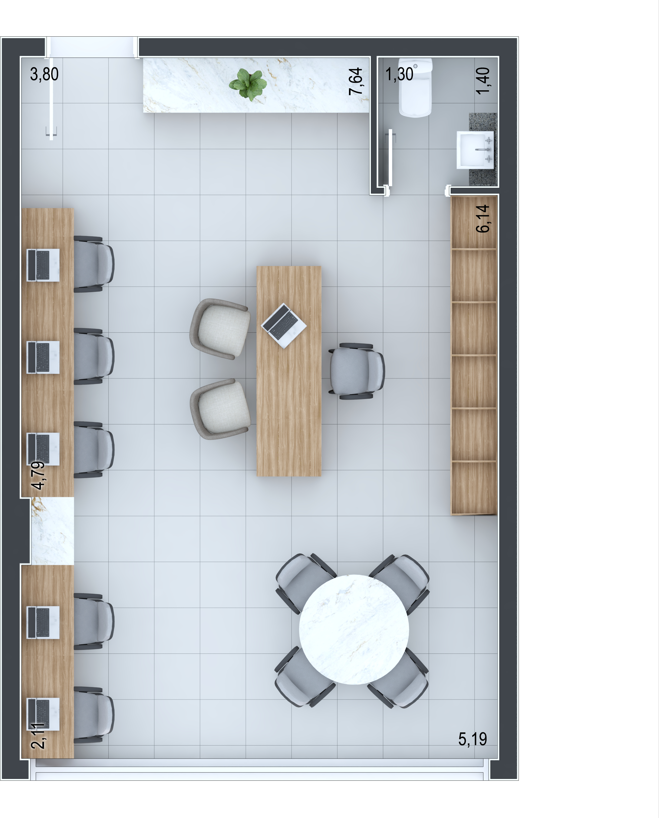 Planta 03 - 44,93m² - sala