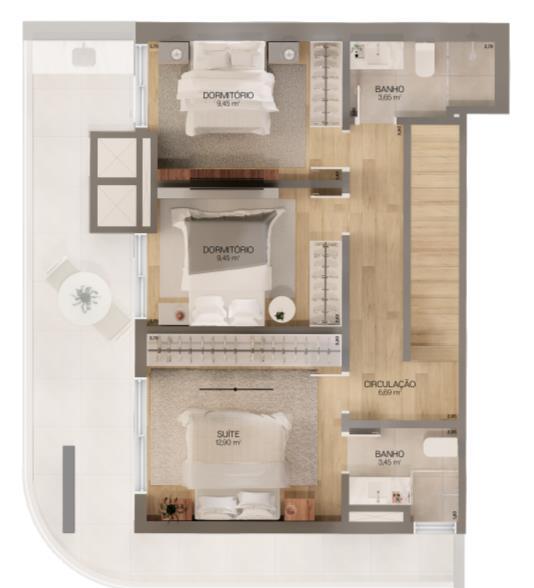 Planta 08 - 3 dorm 144m² - duplex - superior