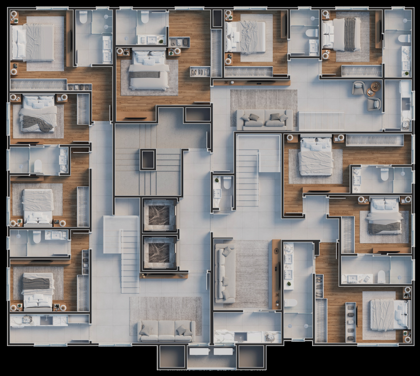 Pavimento cobertura duplex - inferior