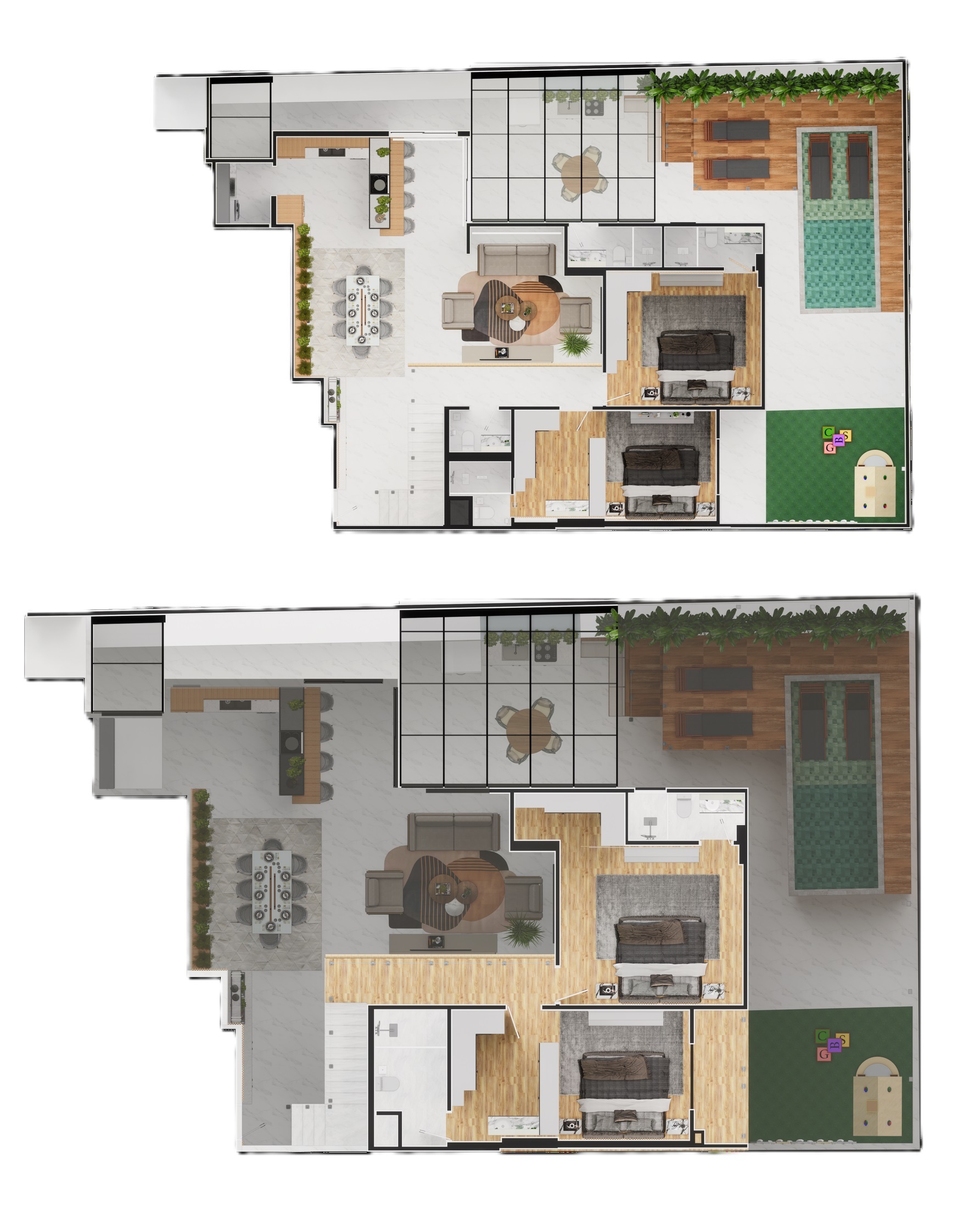Planta 04 - 4 dorm 258,11m² - garden