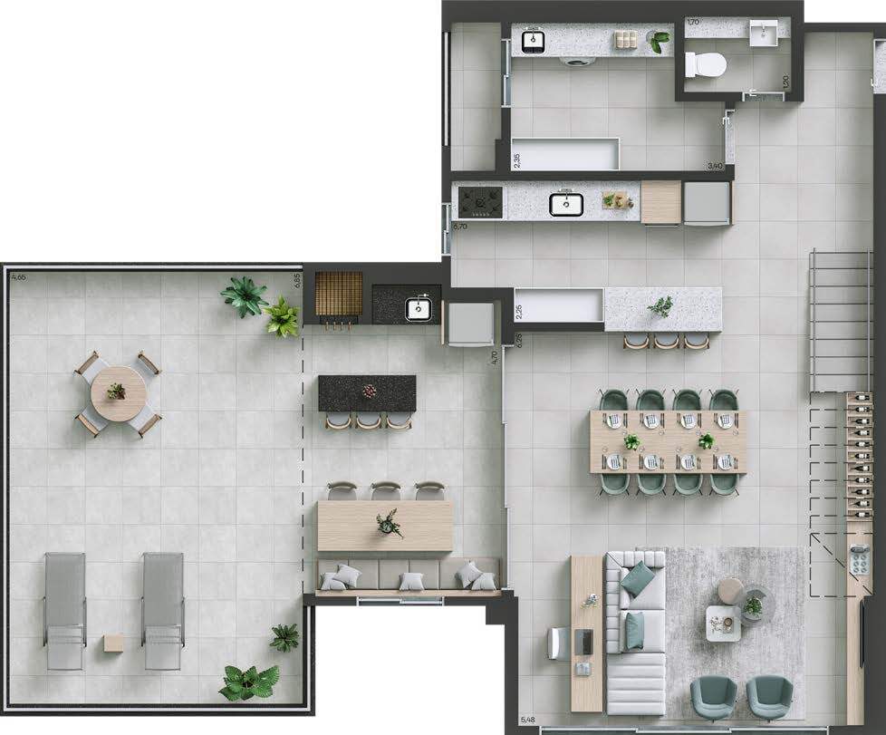 Planta 17 - 3 dorm 182m² - cobertura duplex - inferior