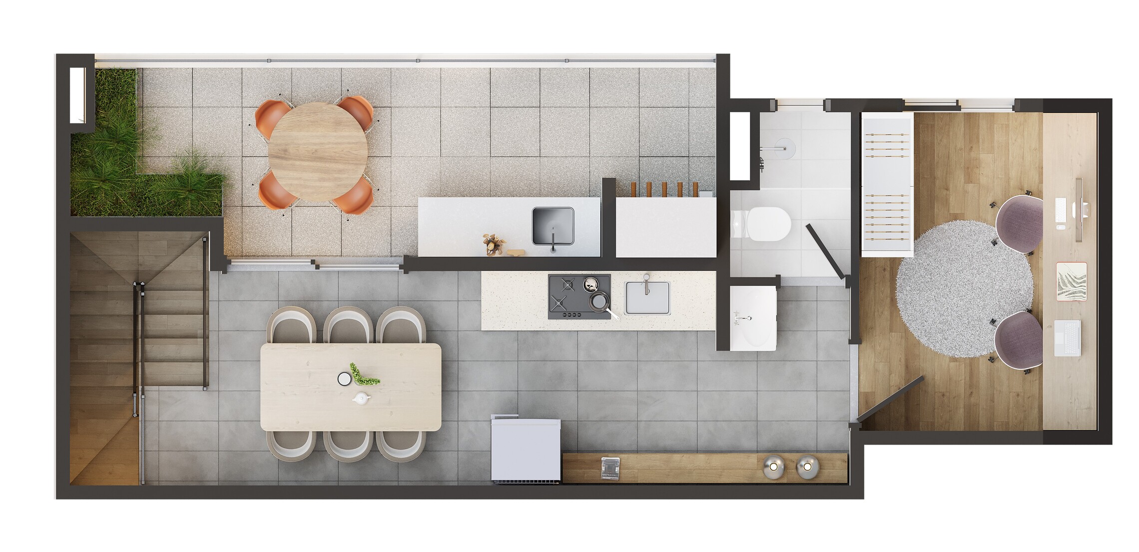 Planta 04 - 2 dorm 82,84m² - cobertura duplex - superior