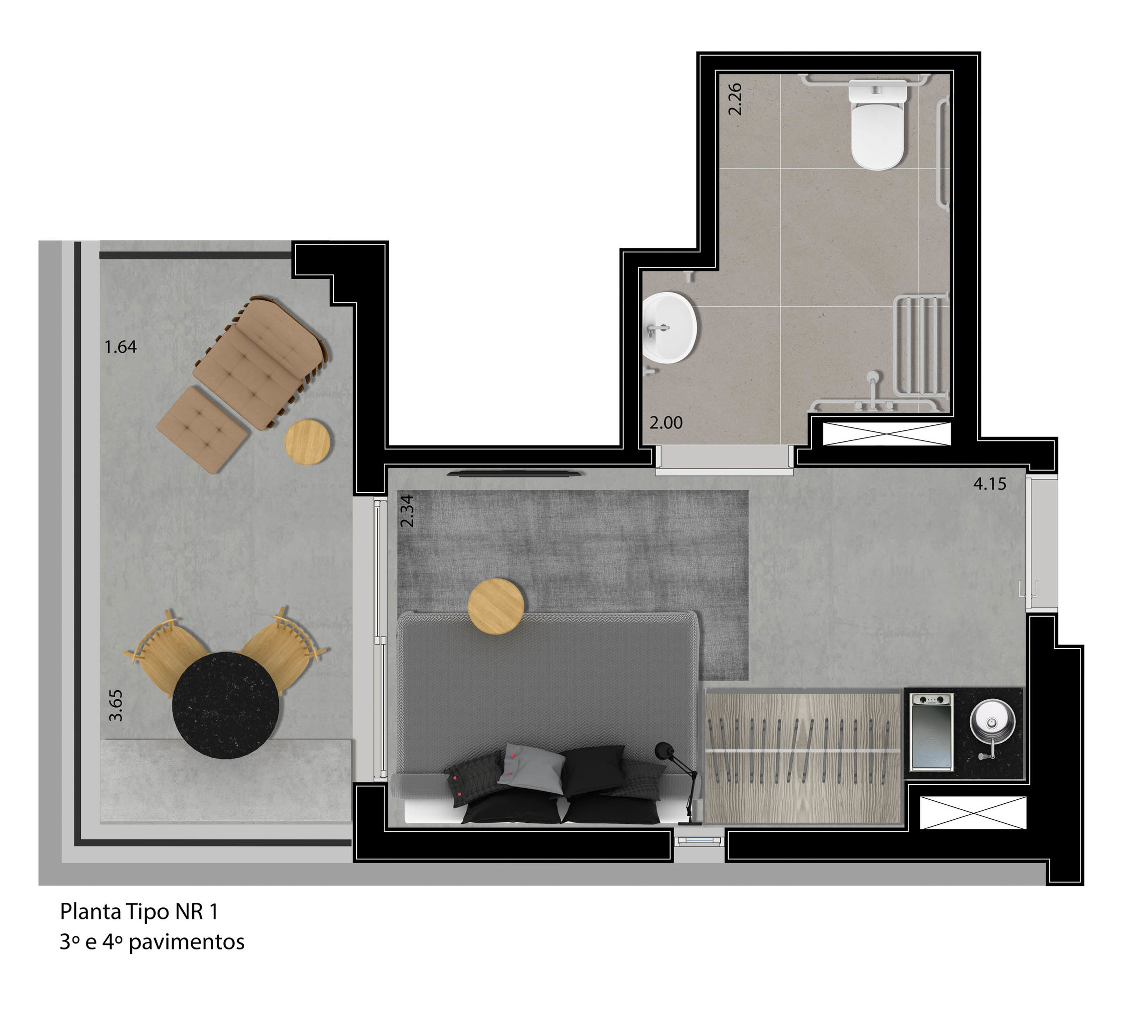 Planta 07 - 1 dorm