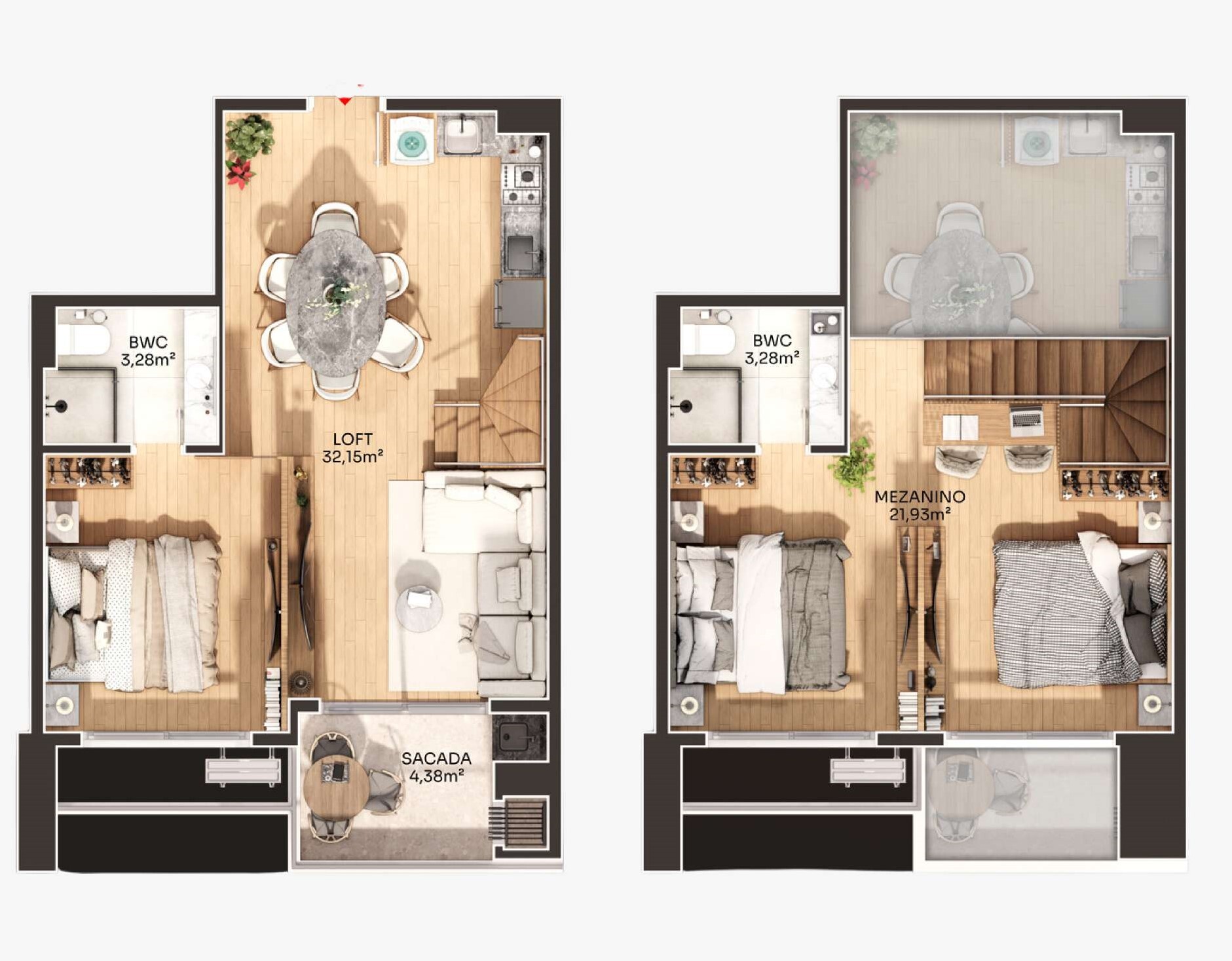 Planta 05 - 3 dorm 79,01m² - loft