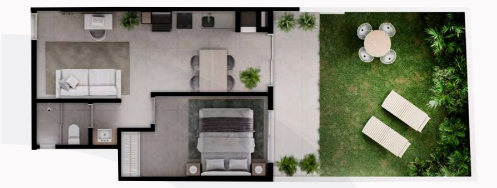 Planta 01 - 1 dorm 31,04m²