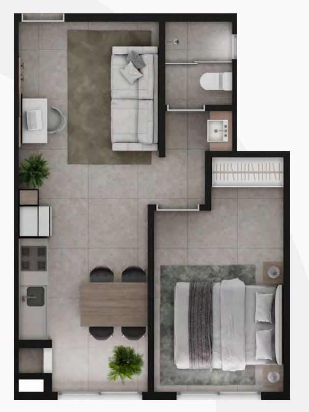 Planta 08 - 1 dorm 40,83m²