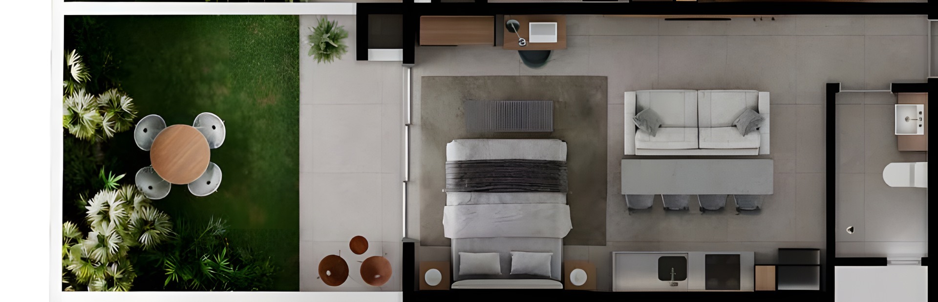 Planta 14 - 1 dorm 53,53m² - garden