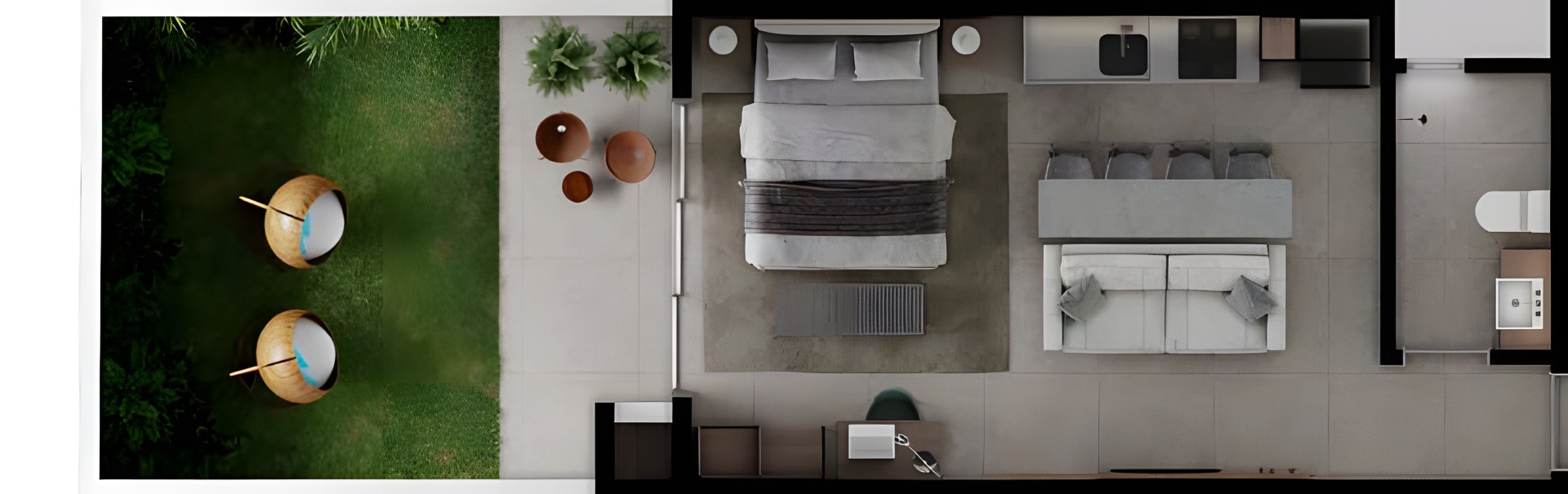 Planta 15 - 1 dorm 53,64m² - garden