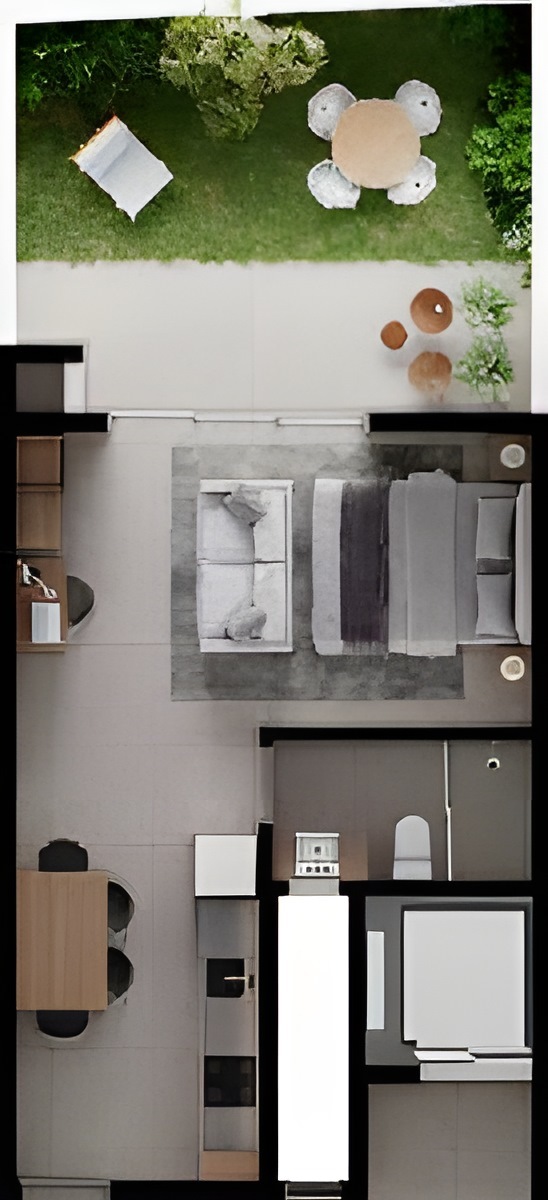 Planta 16 - 1 dorm 55,41m² - garden