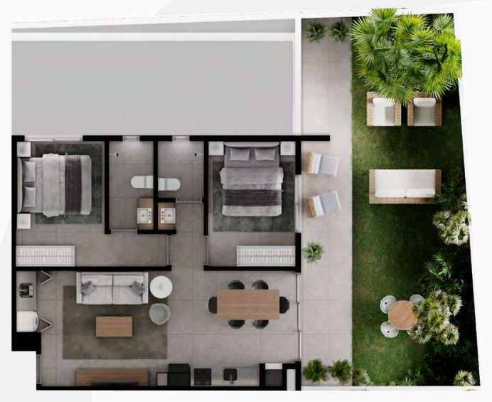 Planta 17 - 2 dorm 56,75m²