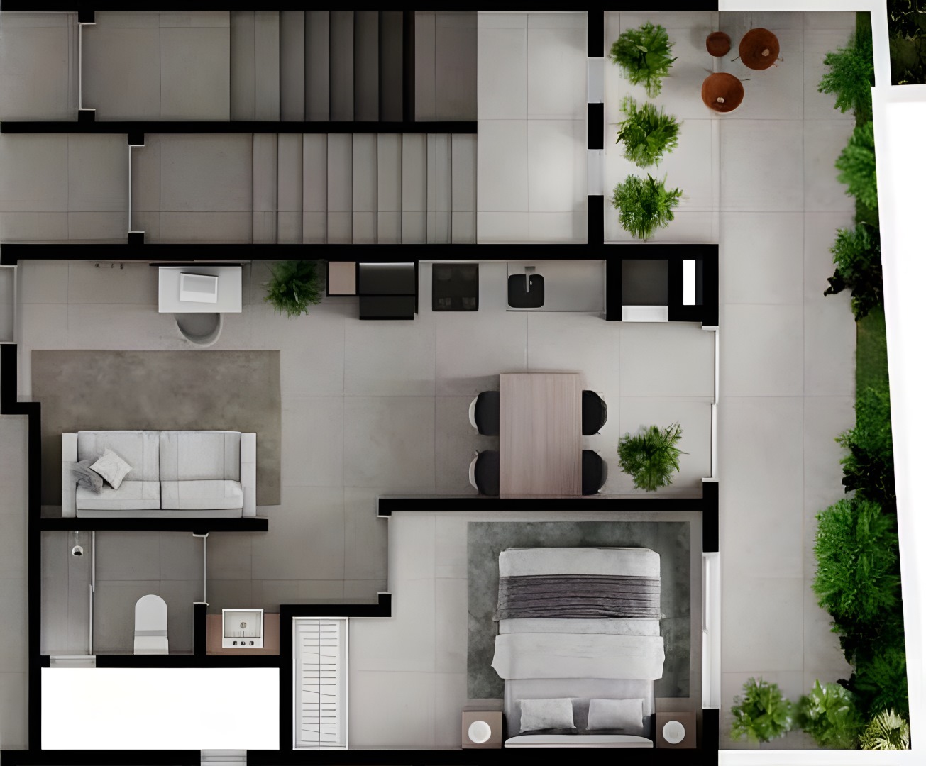 Planta 20 - 1 dorm 60,04m² - garden