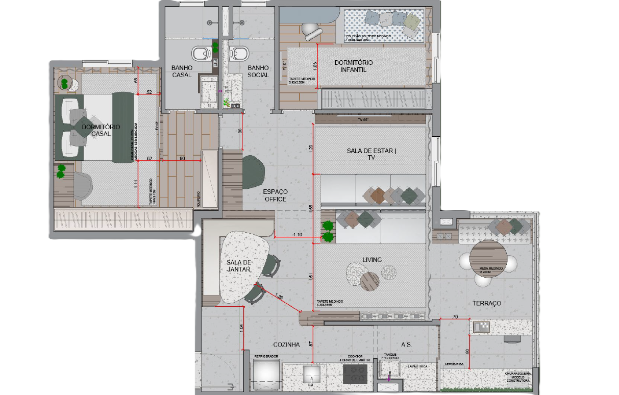 Planta 02 - 2 dorm 81m² - opção
