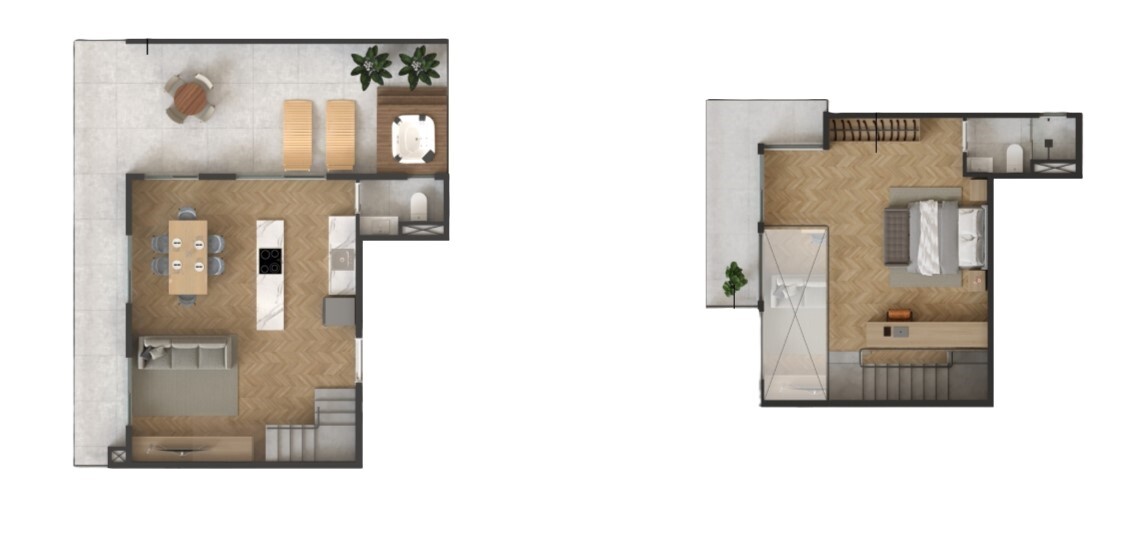 Planta 03 - 1 dorm 103,17m² - loft
