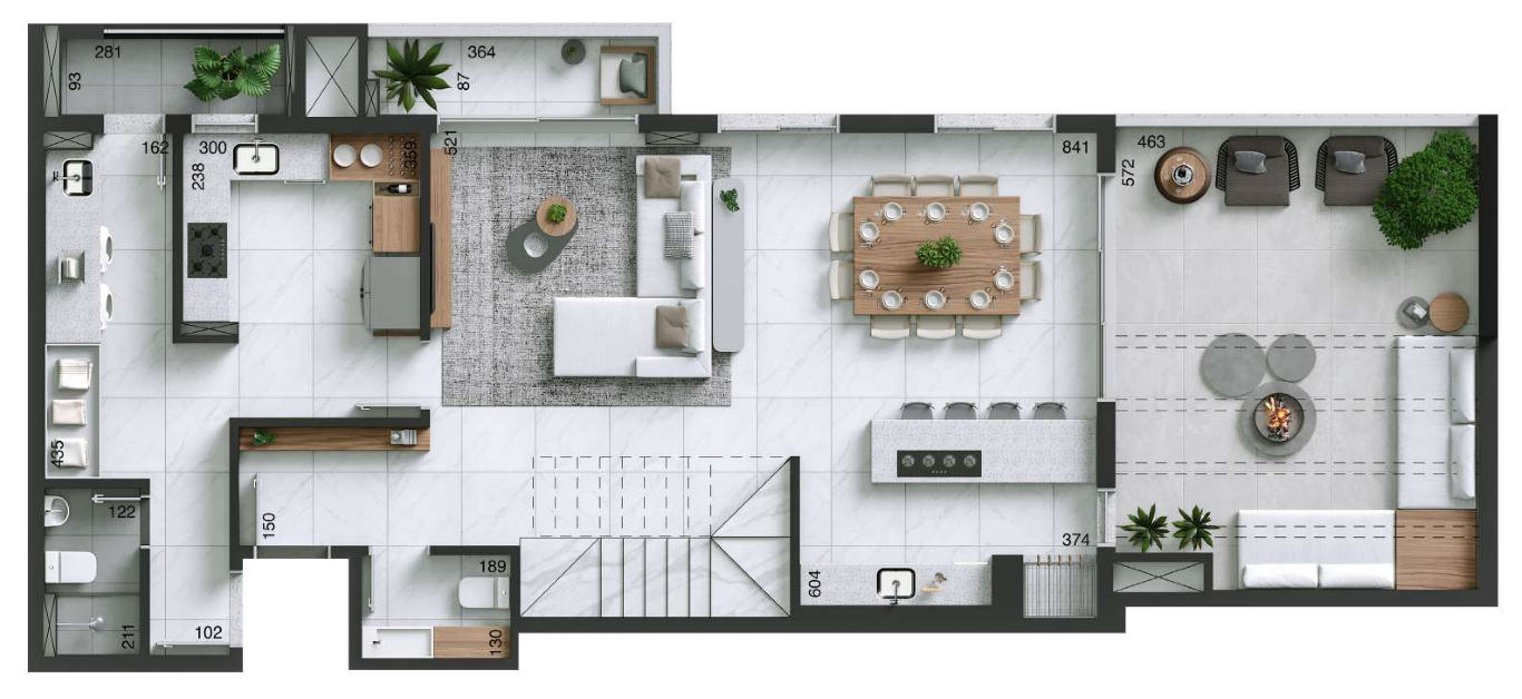 Planta 05 - 3 dorm 232m² - cobertura duplex - inferior