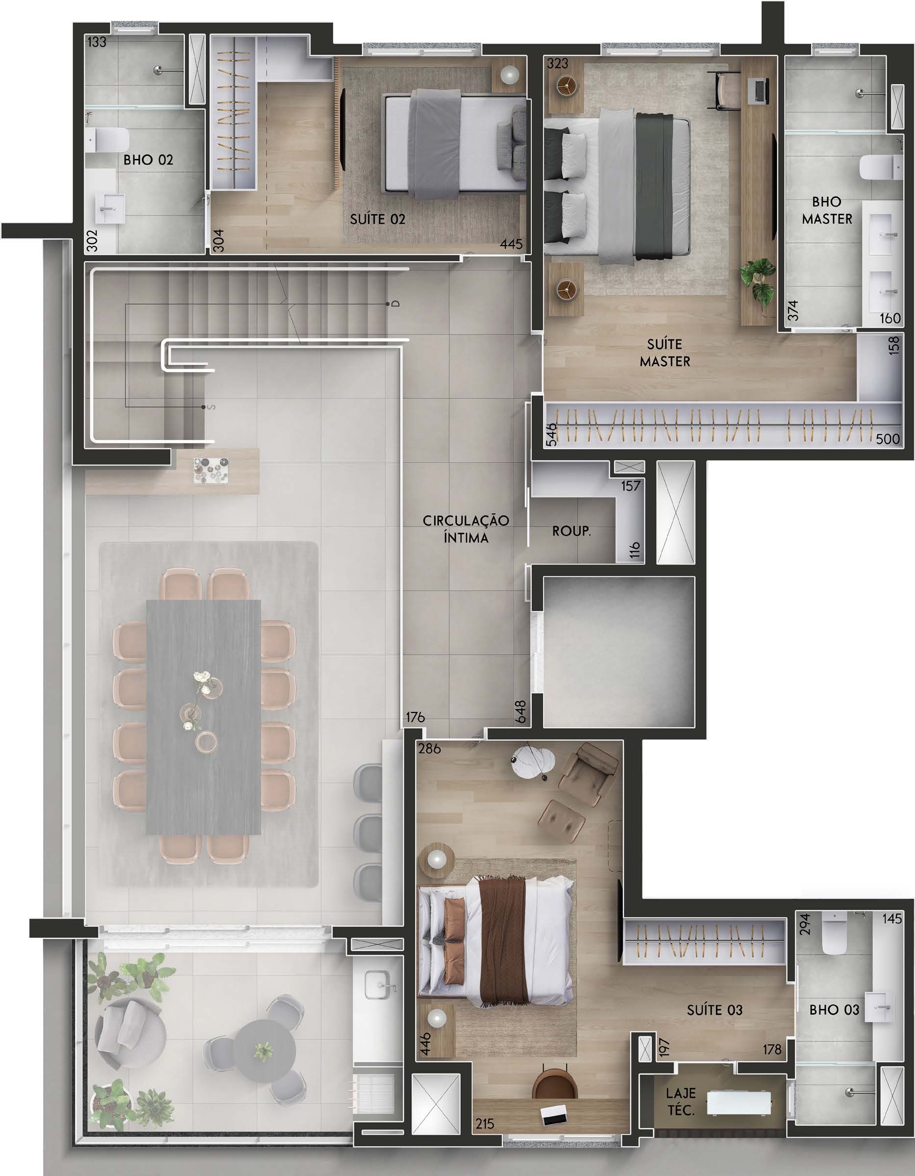Planta 06 - 4 dorm 258m² - duplex - superior