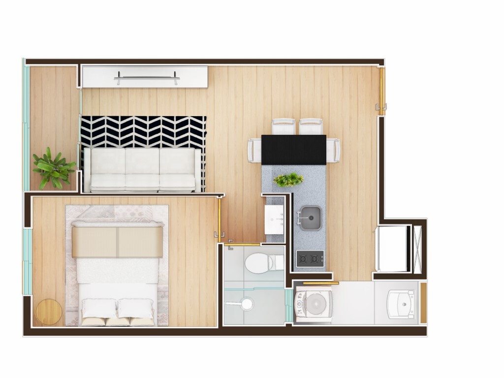 Apartamento, 1 quarto, 34 m² - Foto 2