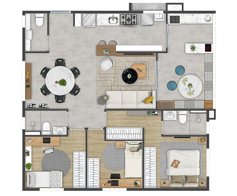 Apartamento à venda com 3 quartos, 88m² - Foto 4