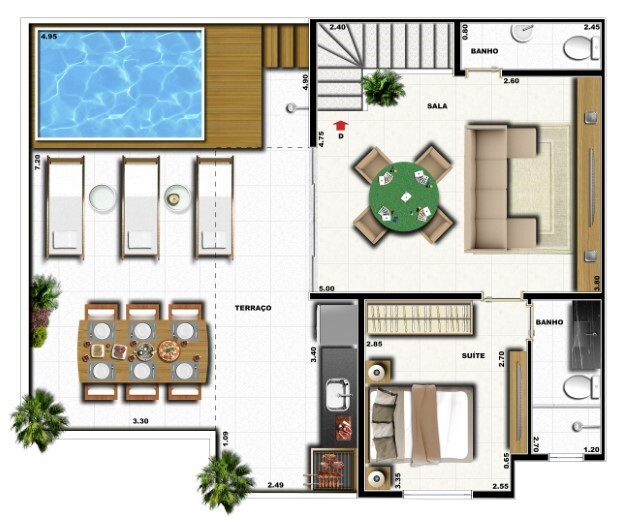 Planta 24 - 4 dorm 165,08m² - cobertura duplex - inferior