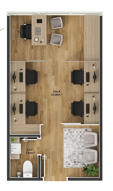Planta 02 - 25,04m² - sala