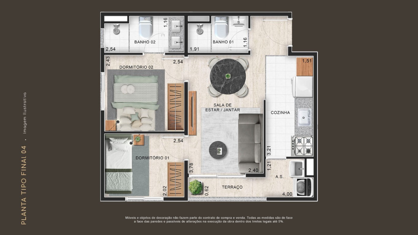 Apartamento, 2 quartos, 40 m² - Foto 10