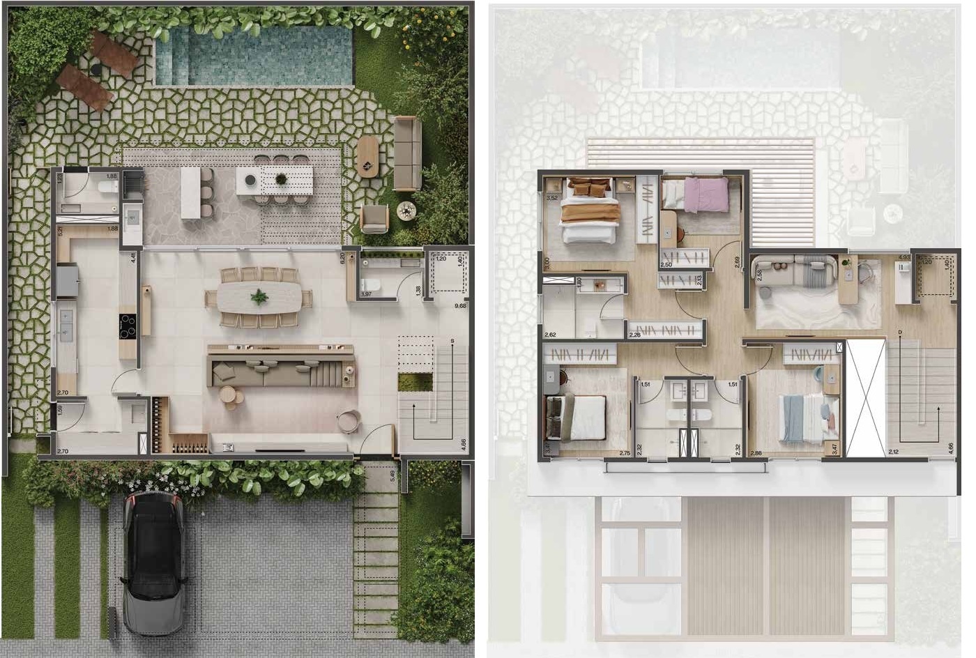 Planta 04 - 4 dorm 216m² - opção