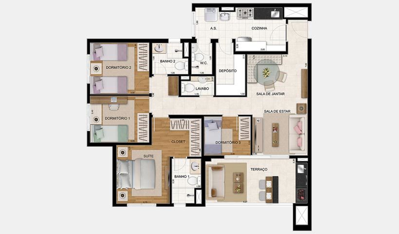Planta 05 - 4 dorm 106m²