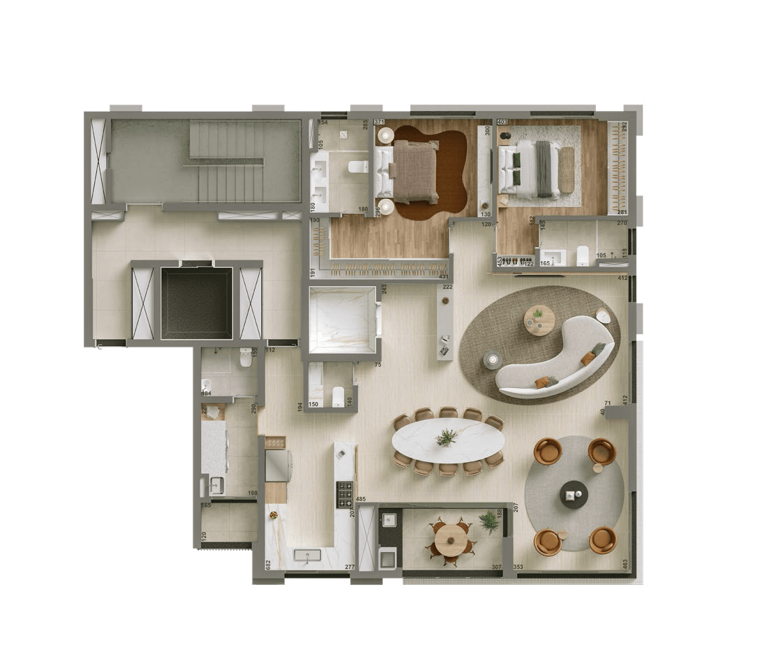 Planta 02 - 2 dorm 162m² - opção