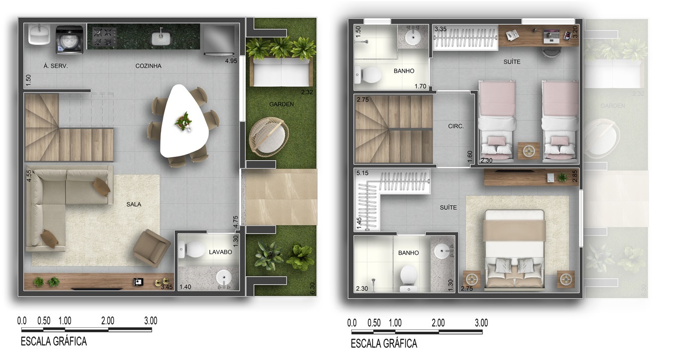 Planta 01 - 2 dorm 80,66m²