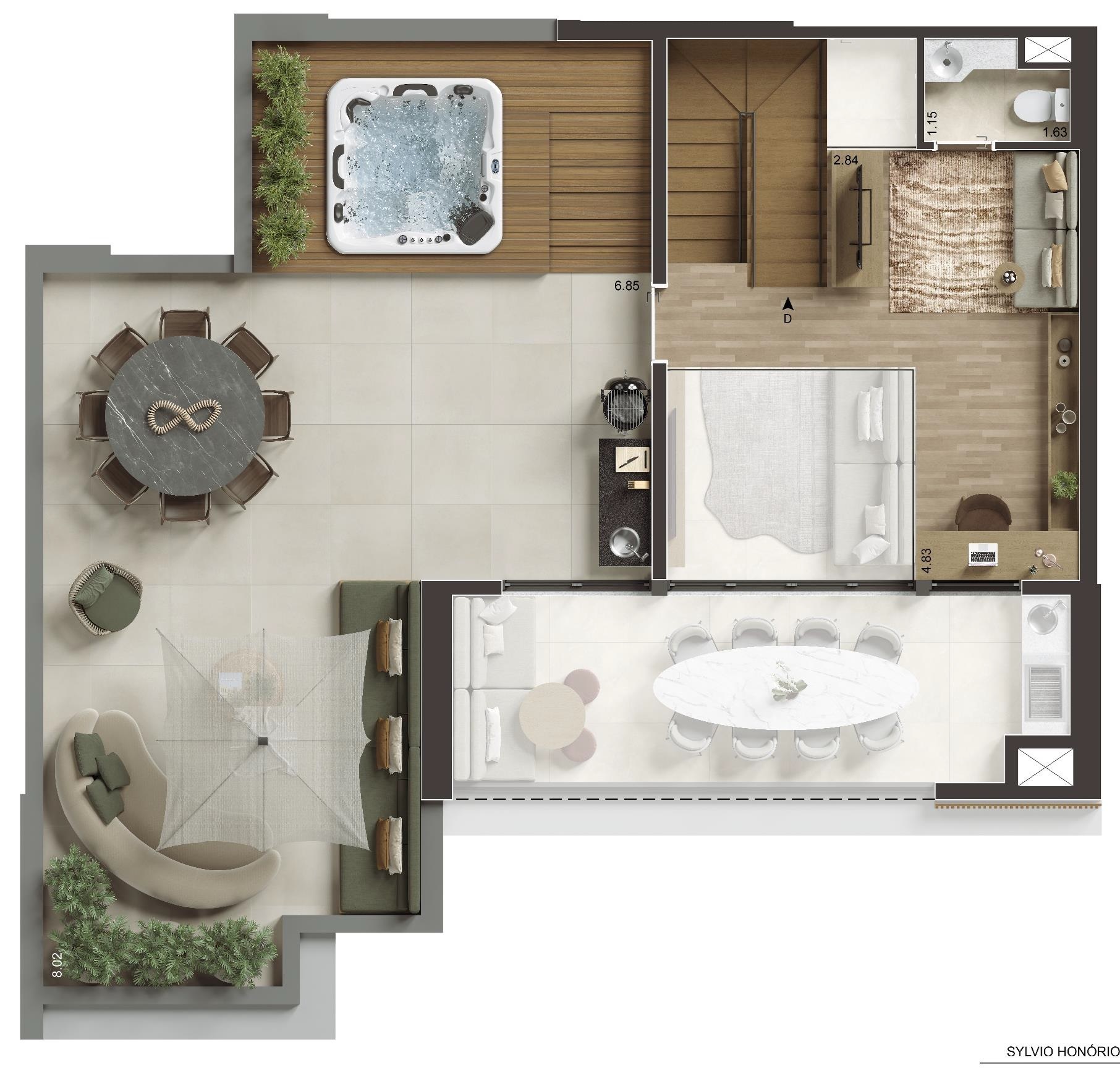 Planta 07 - 4 dorm 192m² - cobertura duplex - superior