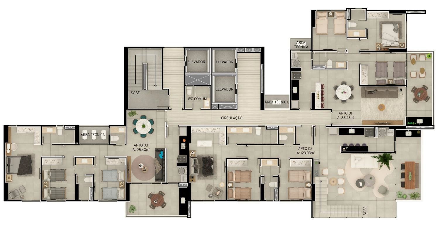 Apartamento, 3 quartos, 98 m² - Foto 1