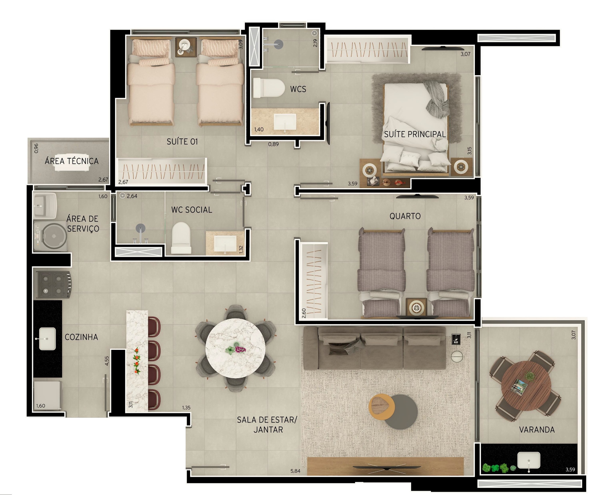 Apartamento, 3 quartos, 98 m² - Foto 14