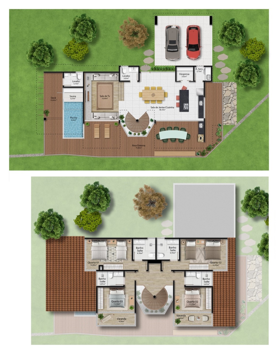 Planta 01 - 4 dorm 348,53m²