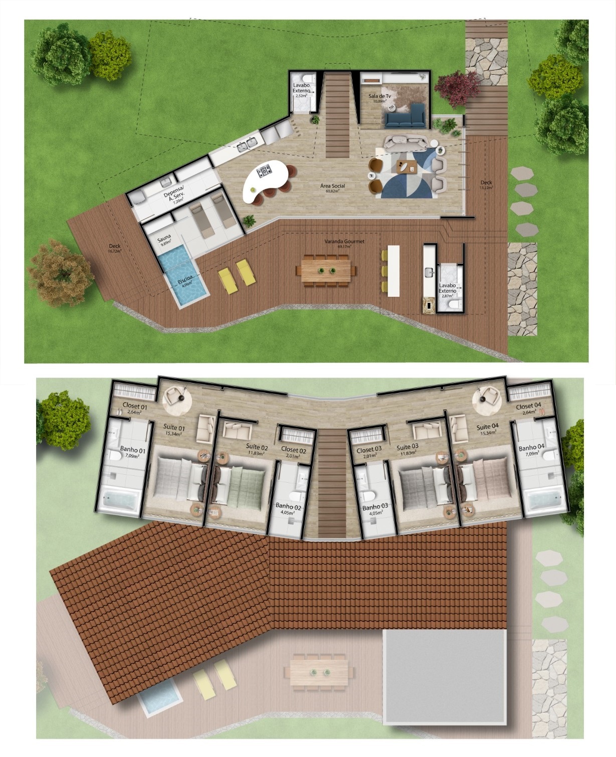 Planta 01 - 4 dorm 347,35m²