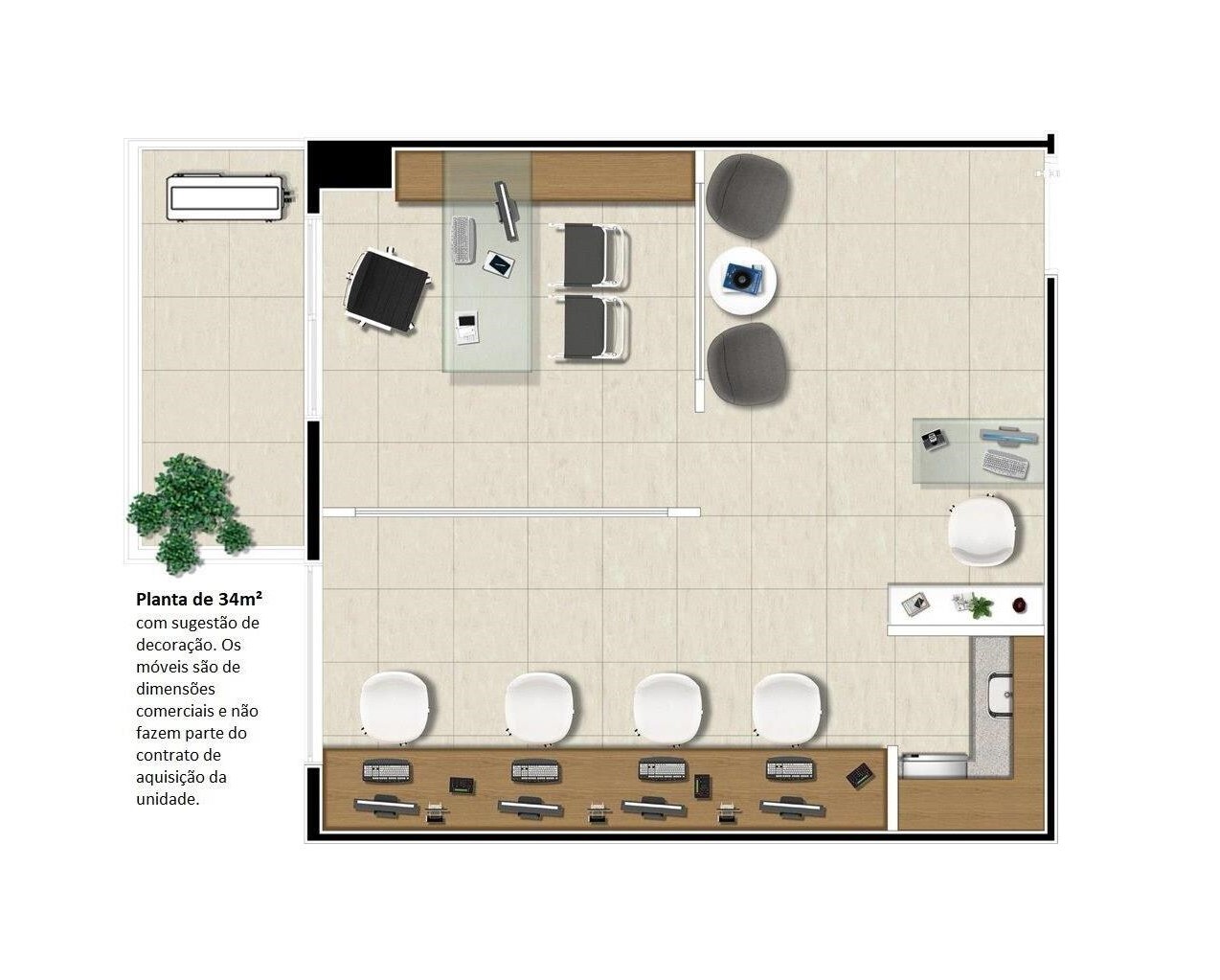 Planta 01 - 34m²