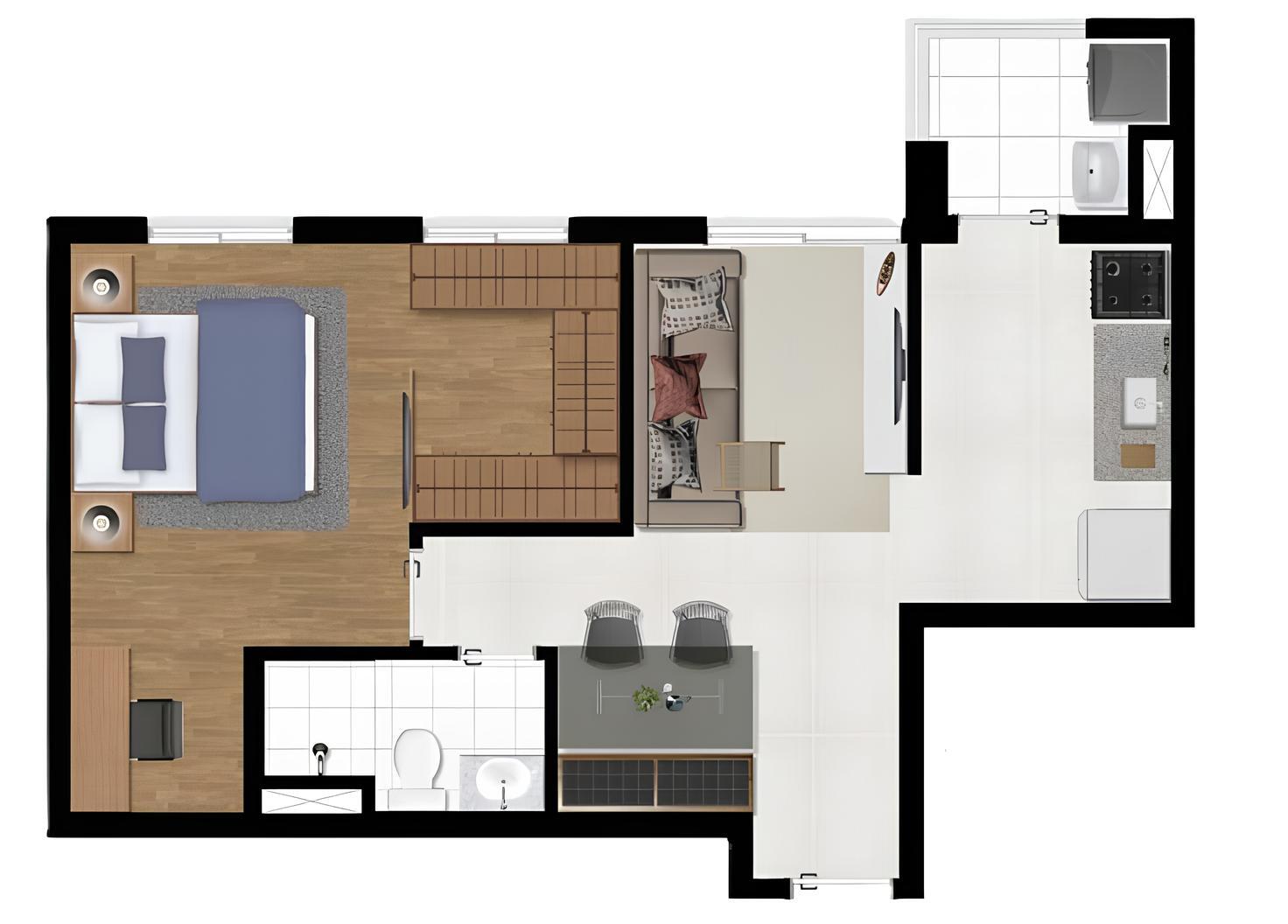 Apartamento, 1 quarto, 49 m² - Foto 4