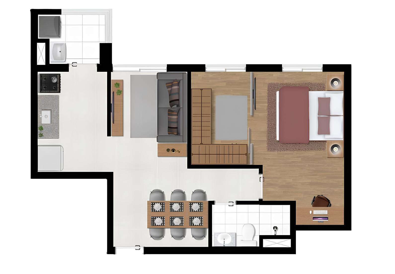 Apartamento, 1 quarto, 49 m² - Foto 6