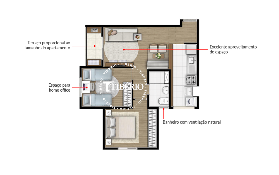 Planta 01 - 2 dorm 46m²