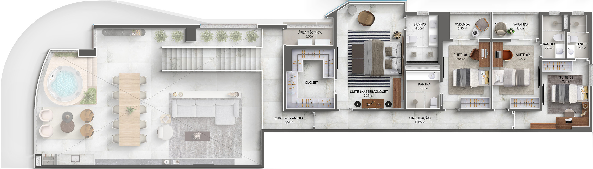 Planta 03 - 5 dorm 327,04m² - duplex - superior